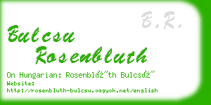 bulcsu rosenbluth business card